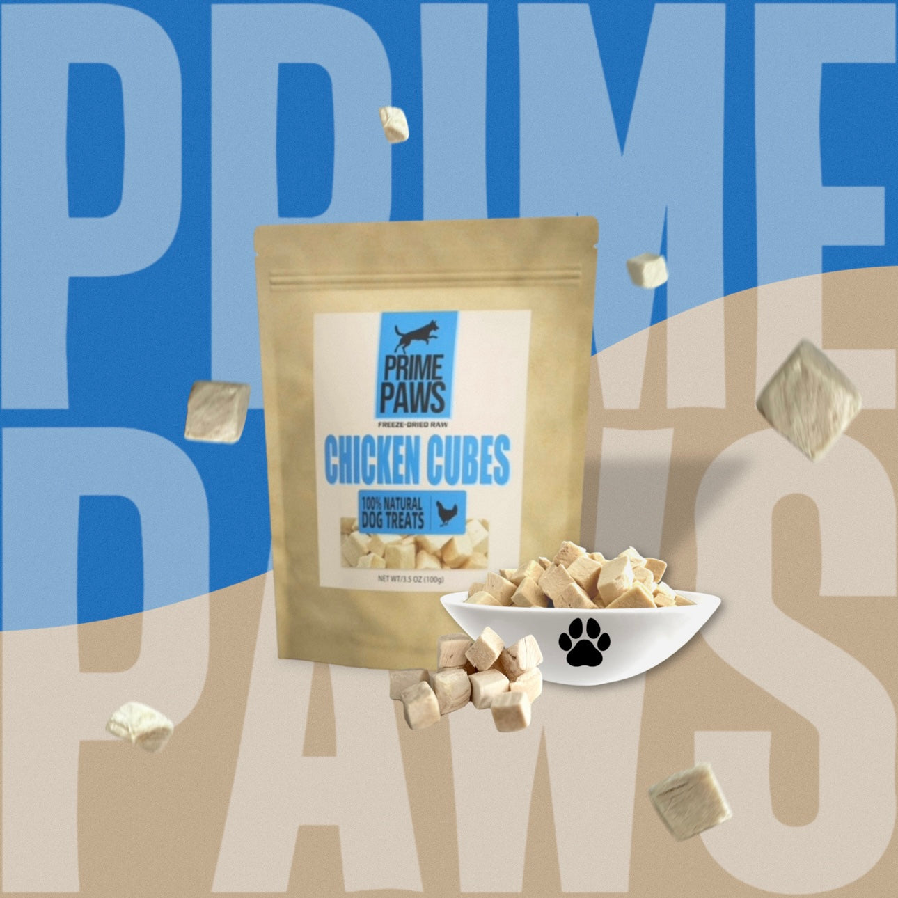 PRIME PAWS | Chicken Cube Dog Treats | Single Ingredient | 100% Natural Chicken Breast